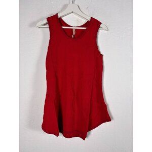 Cynthia Ashby Womens Rib Gauze Tank Top Small Red Cotton Sleeveless Tunic New